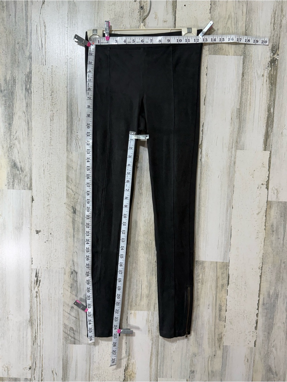 Express Skinny Suede Like Skinny Leggings Pants Zipper Ankle Dark Gray - Picture 7 of 10